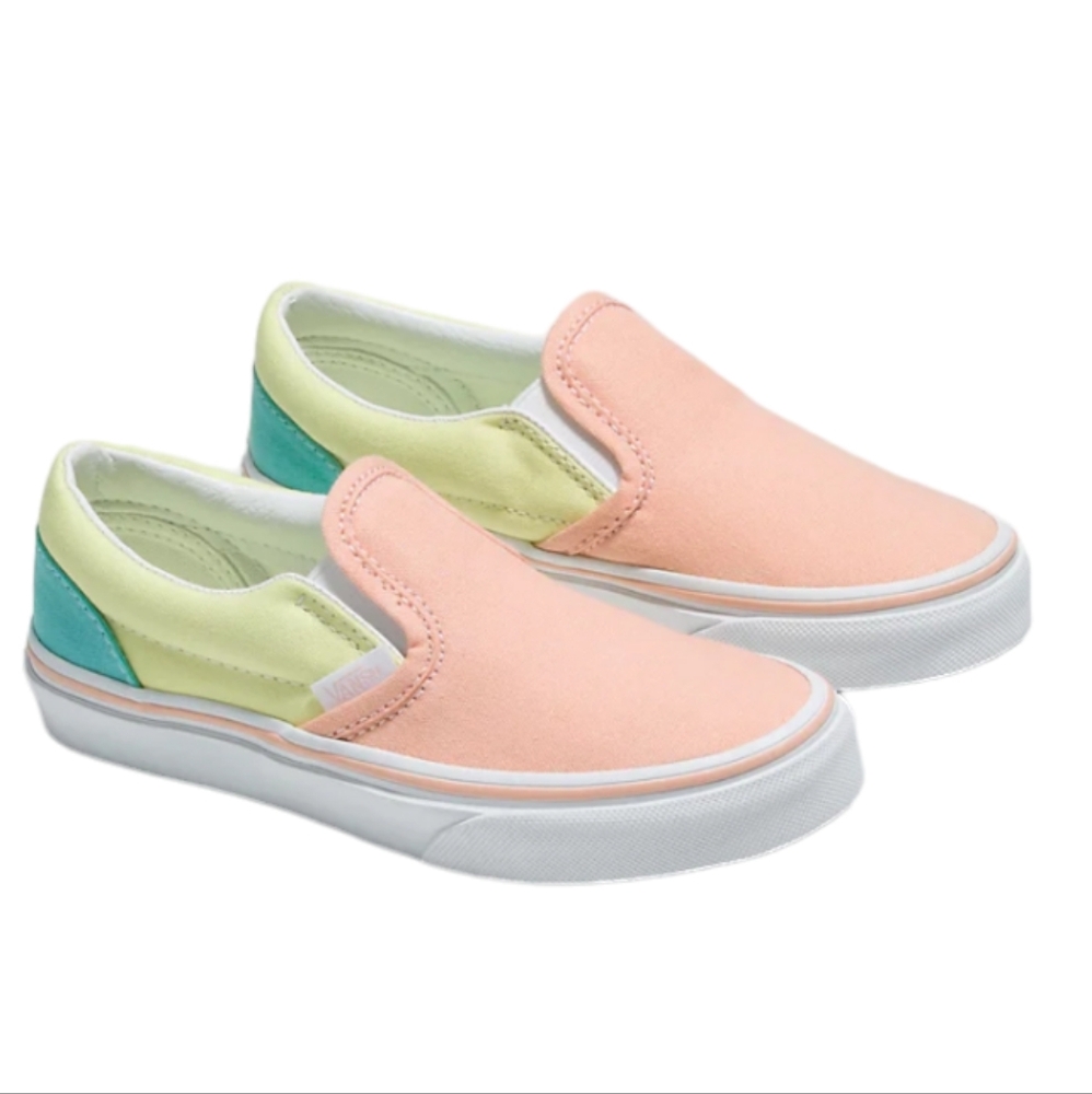 NWOT Vans size‎ 3 pastel color block slip-on running shoes sneakers